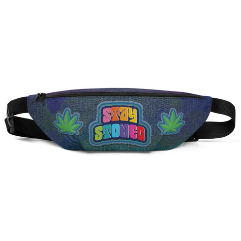 Denim Print Stay Stoned Fanny Pack